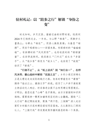 驻村札记：以“跬步之行”解锁“身份之变”.docx