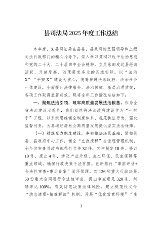 县司法局2025年度工作总结.docx
