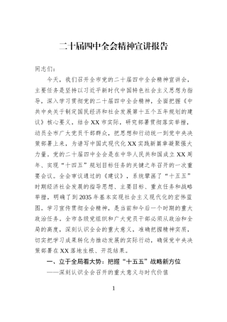 二十届四中全会精神宣讲报告.docx