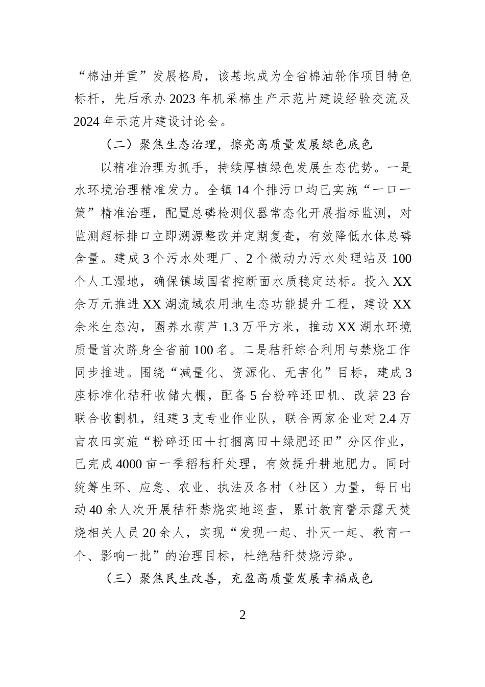 XX镇2025年工作情况汇报.docx_第2页