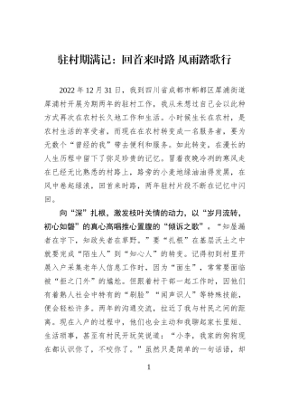 驻村期满记：回首来时路 风雨踏歌行.docx