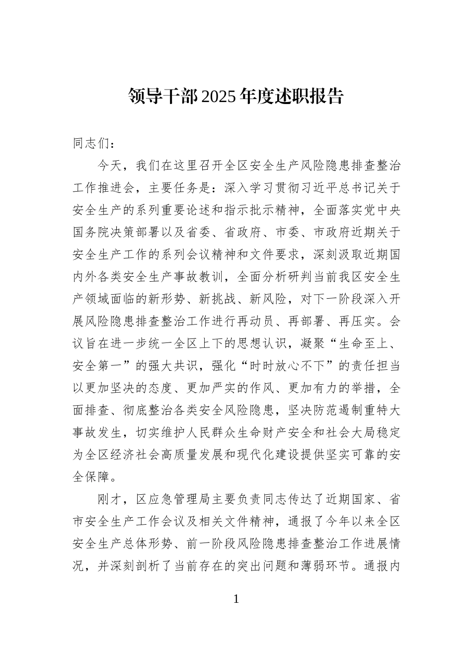 领导干部2025年度述职报告.docx_第1页