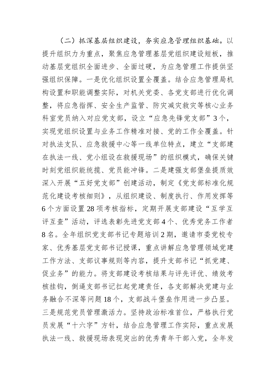 市应急管理局党组书记2025年抓基层党建工作述职报告.docx_第3页