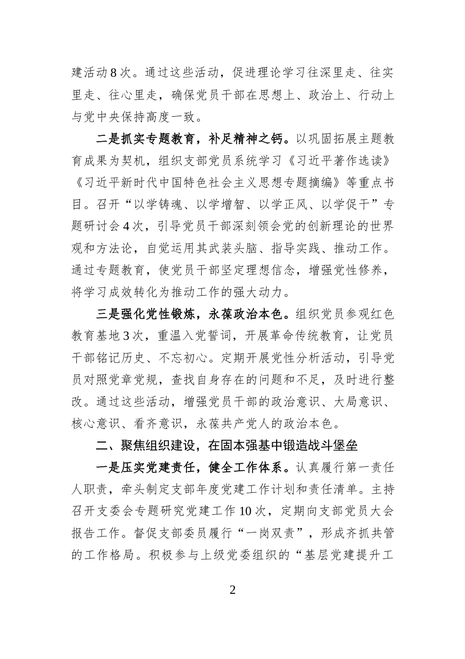 2025年度基层党支部书记抓基层党建工作述职.docx_第2页