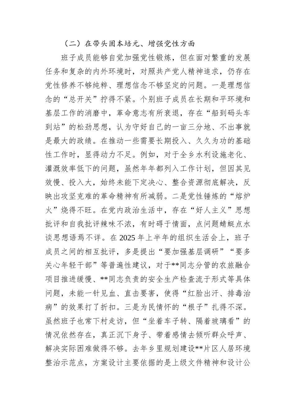 乡领导班子2025年民主生活会对照检查材料.docx_第3页