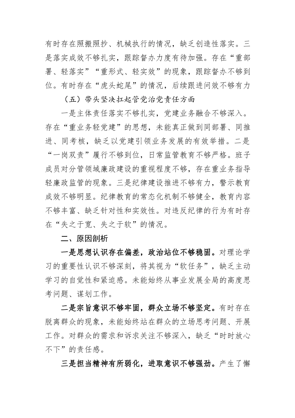 2025年度民主生活会领导班子对照检查材料.docx_第3页