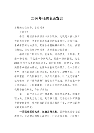 2026年任职表态发言.docx